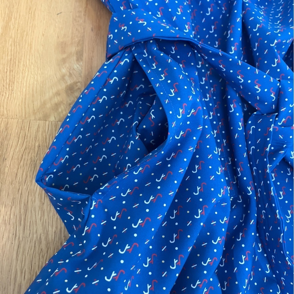 Vintage Raoul Elegant Patterned Blue Women's Dress - Picture 7 of 11